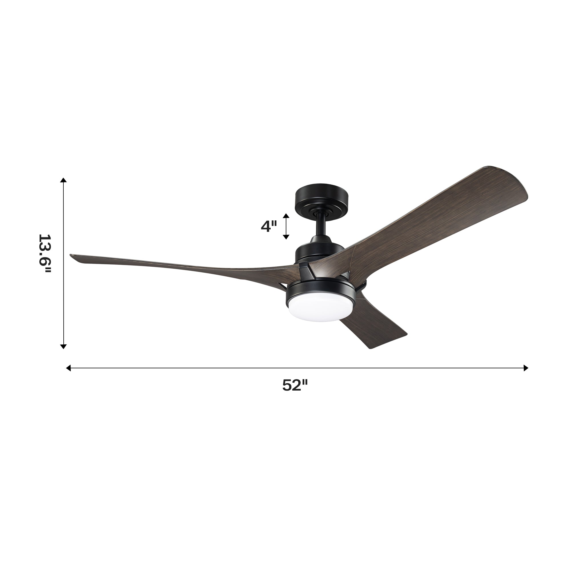 Ivy Ceiling Fan with Light 52"