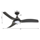 Industrial Ceiling Fan with Light 52"