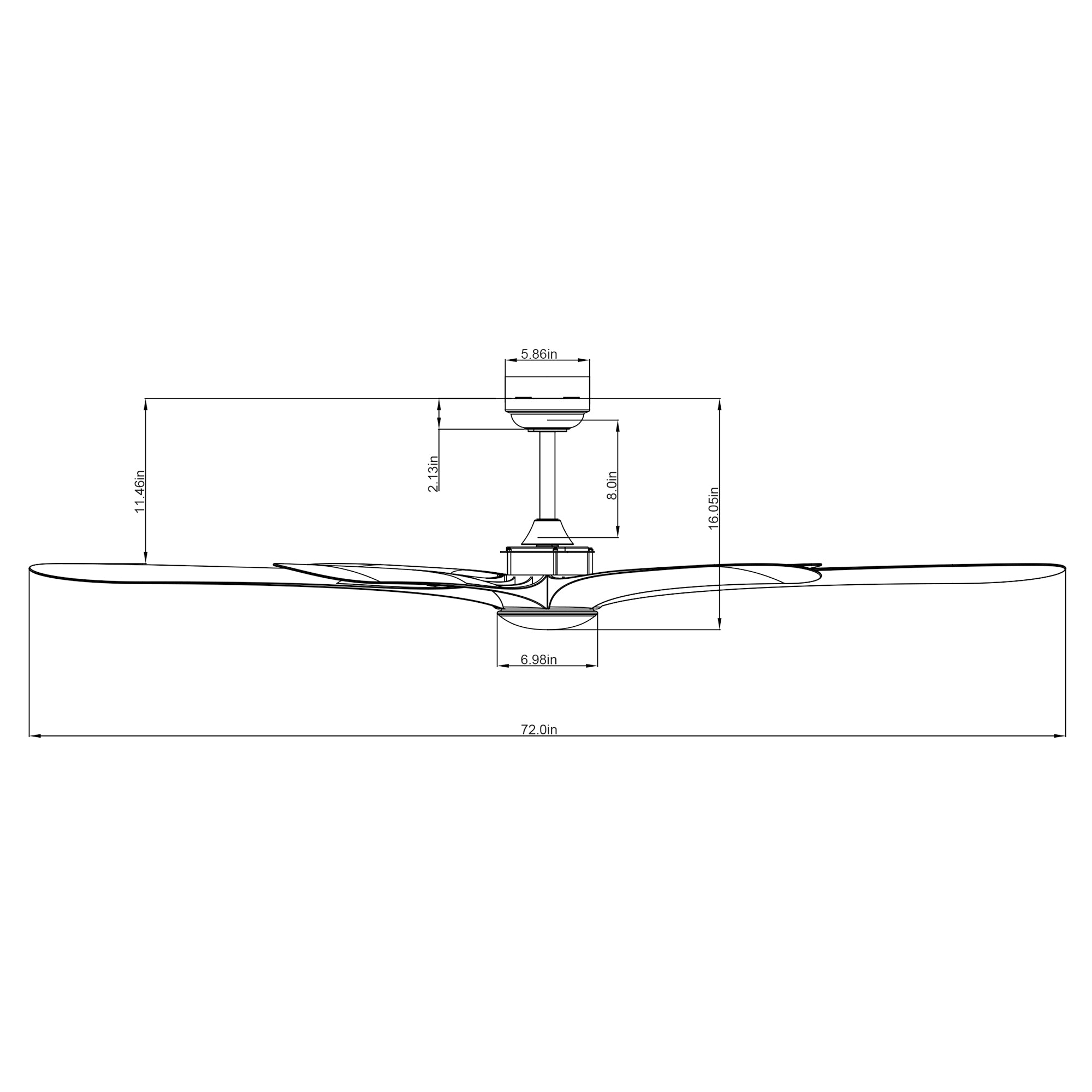 Jaydn Ceiling Fan with Light 72"