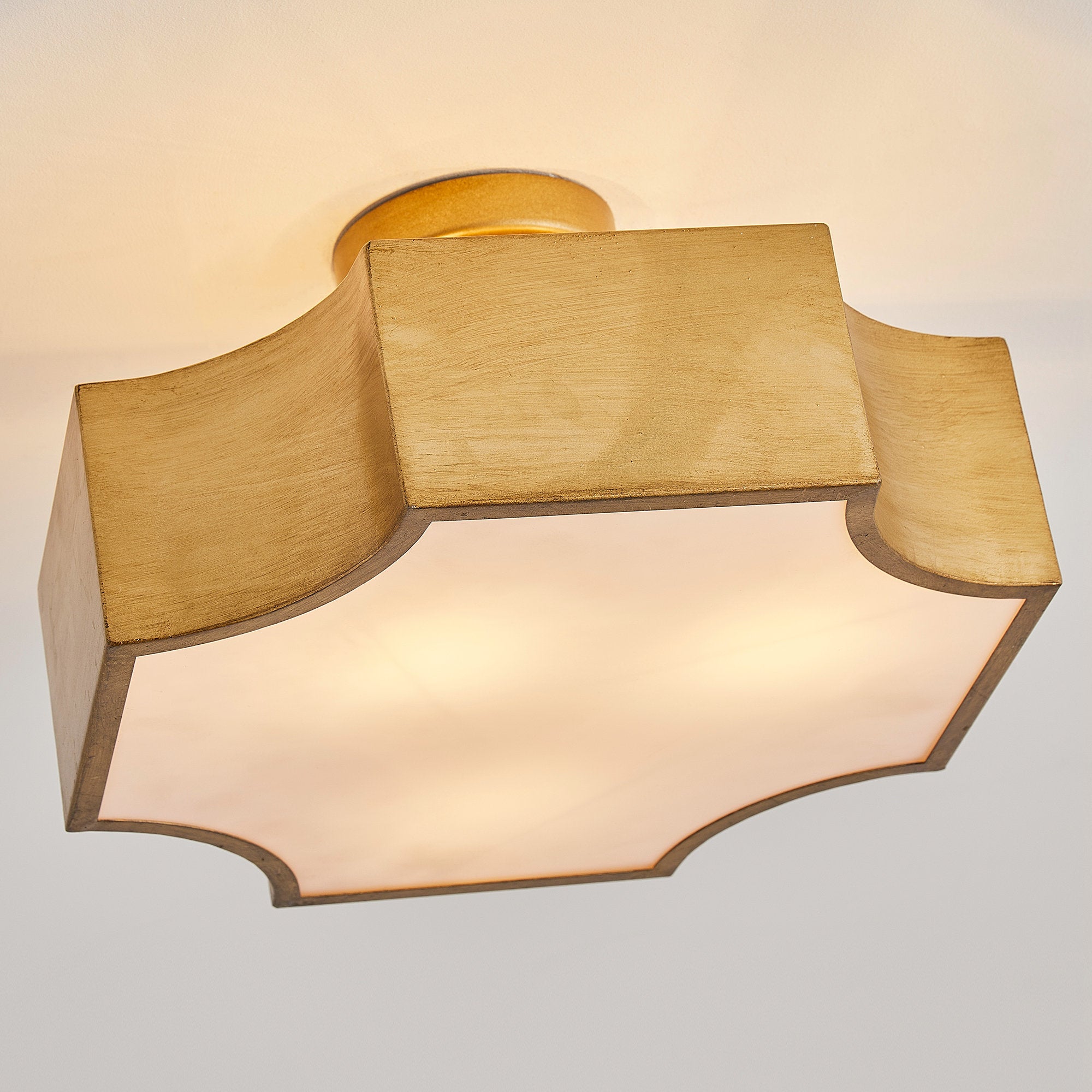 Golden LED Semi-Flush Light