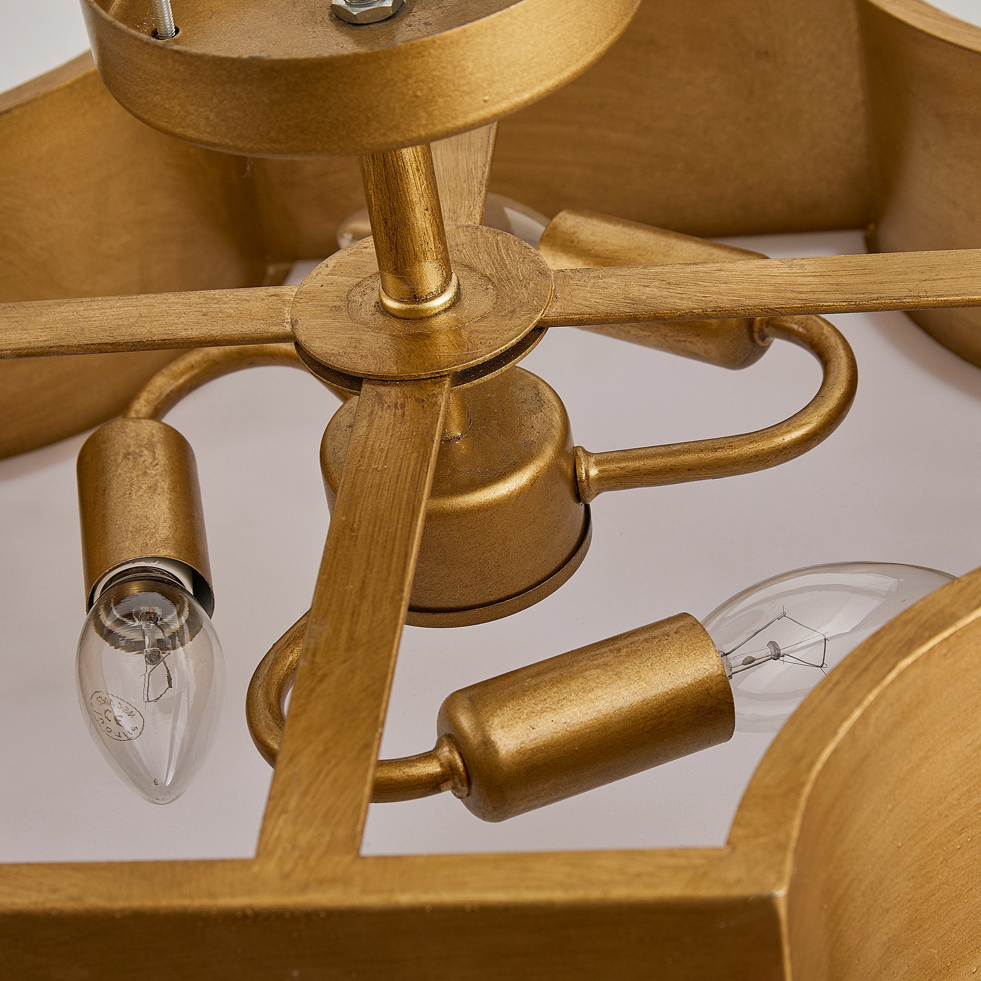 Golden LED Semi-Flush Light