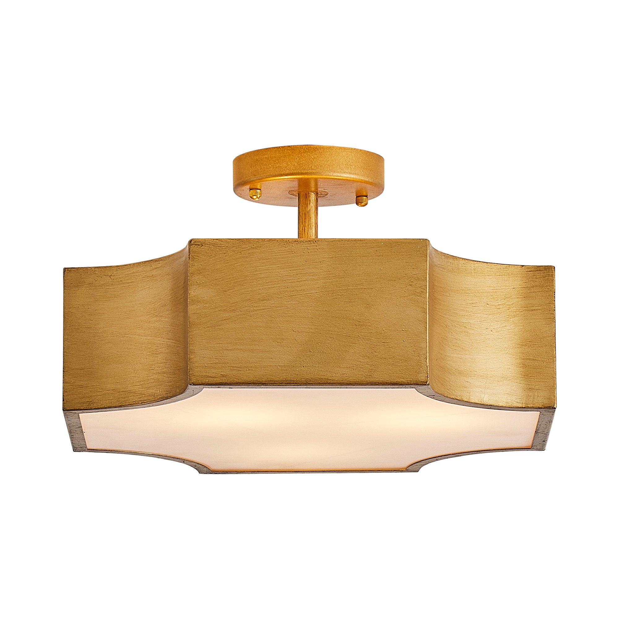 Golden LED Semi-Flush Light