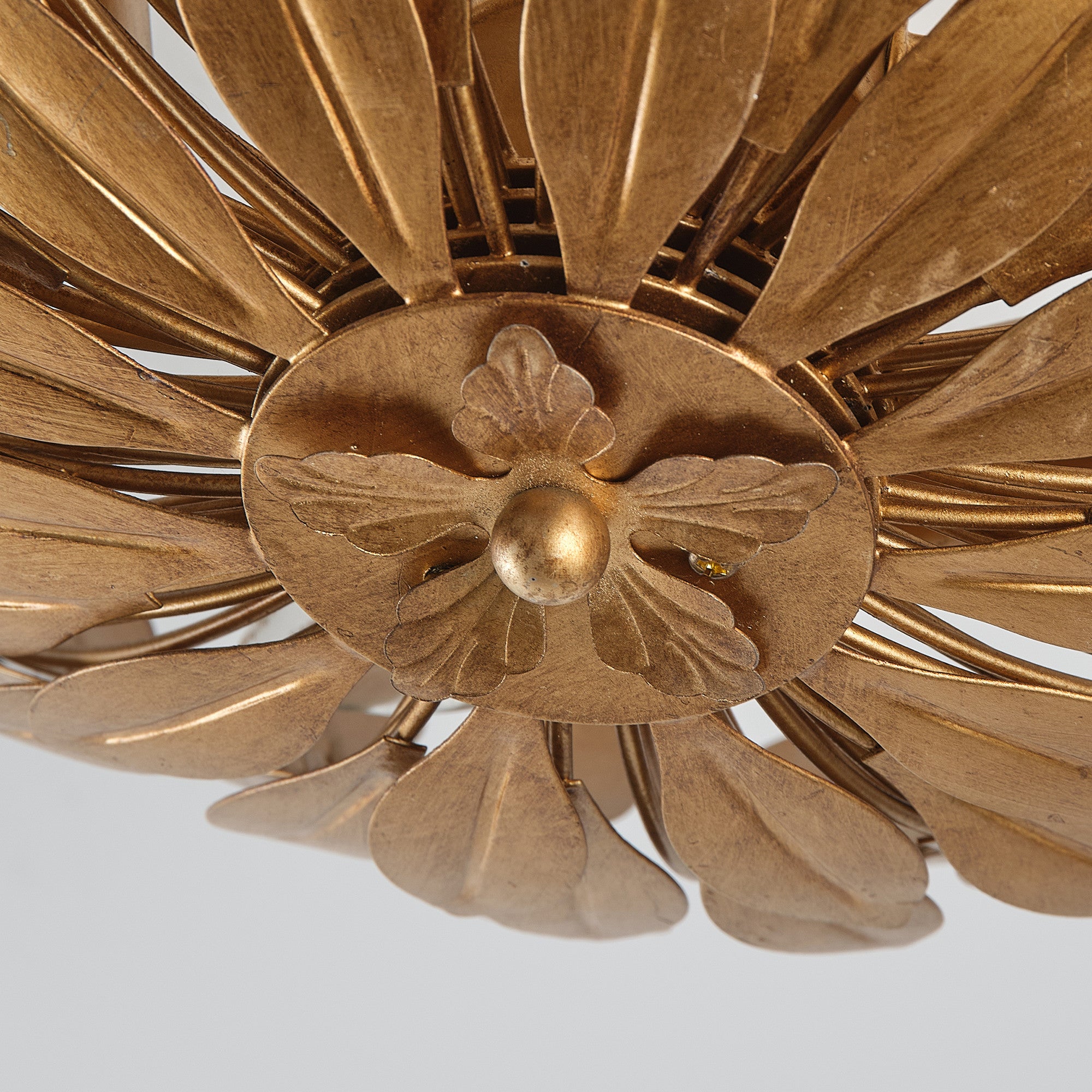 Golden Semi-Flush Ceiling Light 16"