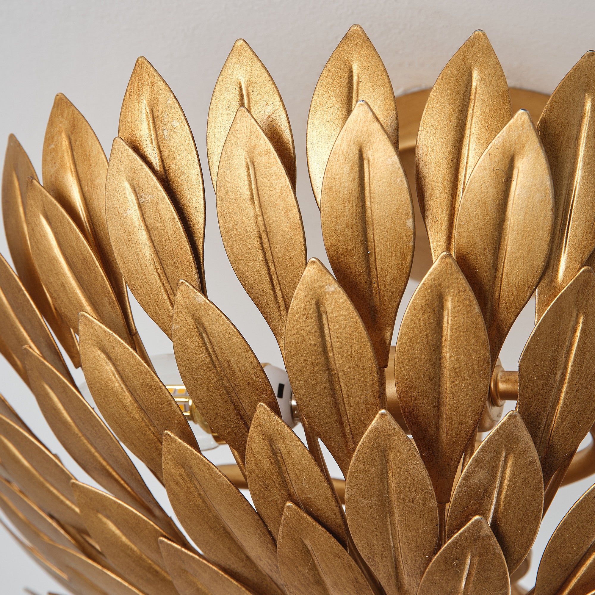 Golden Semi-Flush Ceiling Light 16"