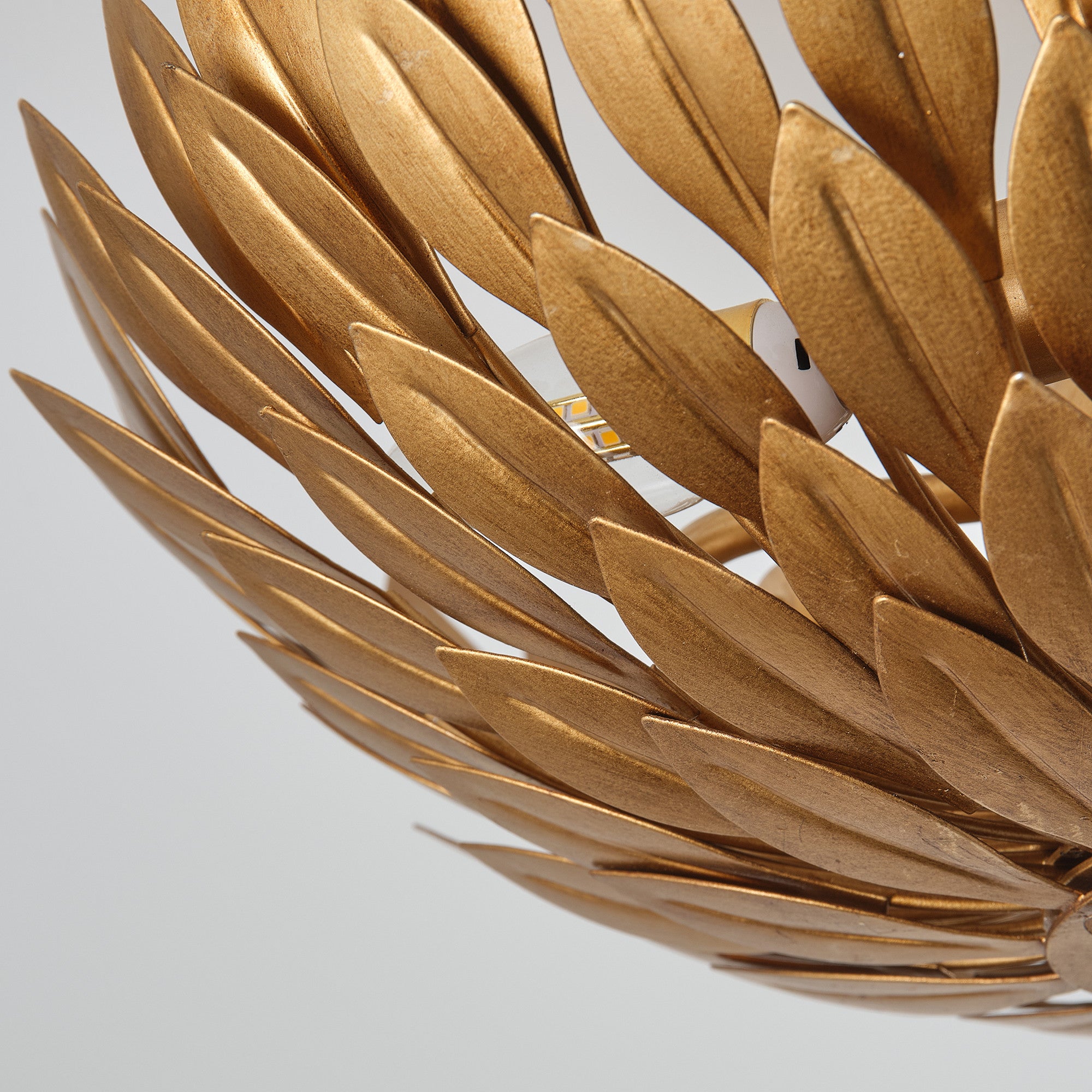 Golden Semi-Flush Ceiling Light 16"