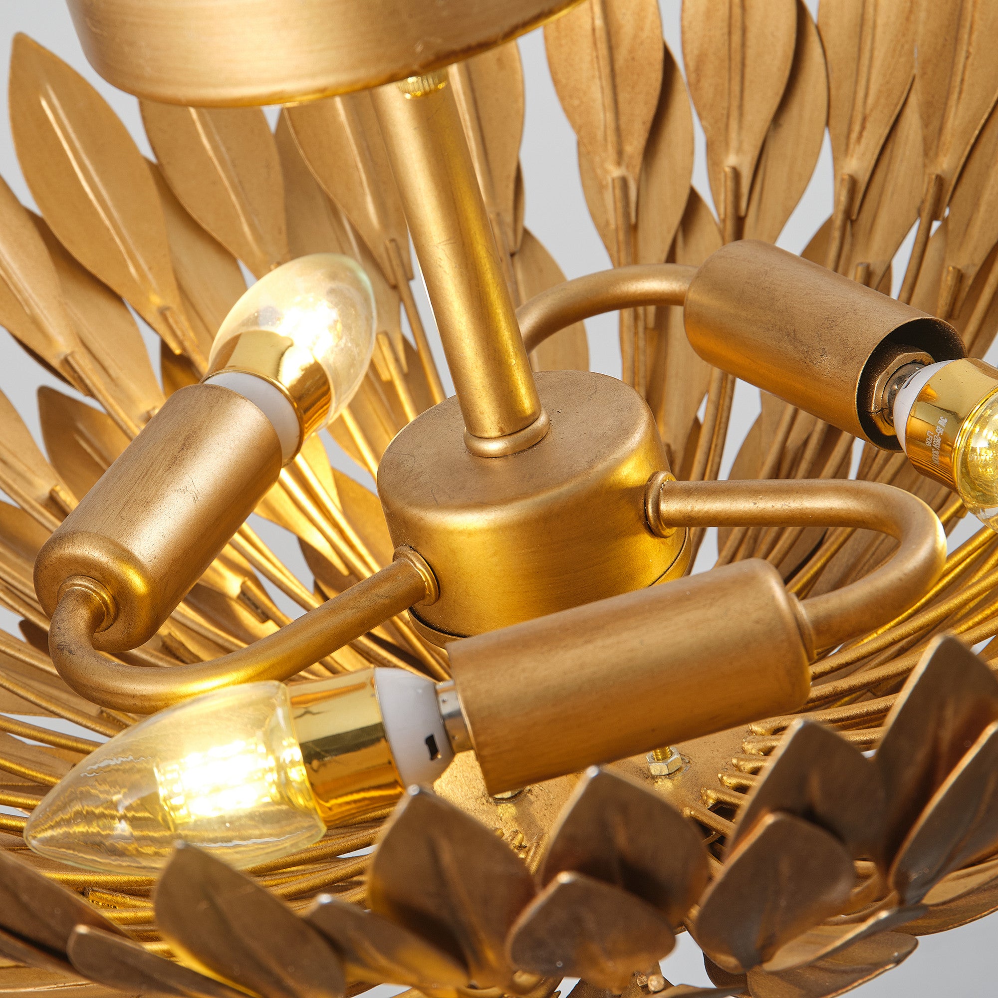 Golden Semi-Flush Ceiling Light 16"