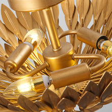 Golden Semi-Flush Ceiling Light 16"