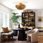 Golden Semi-Flush Ceiling Light 16"