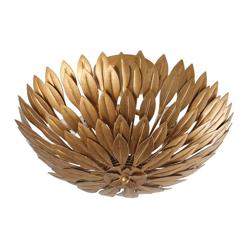 Golden Semi-Flush Ceiling Light 16"