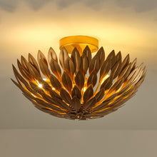 Golden Semi-Flush Ceiling Light 16"