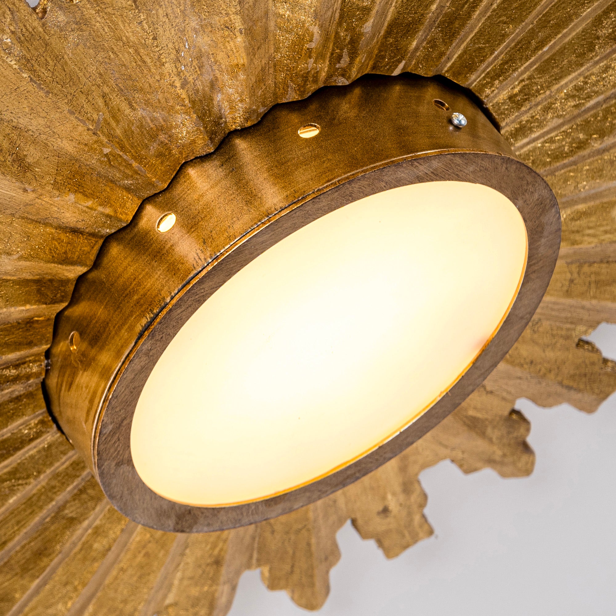Golden Sunburst Flush Mount