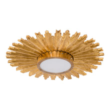 Golden Sunburst Flush Mount