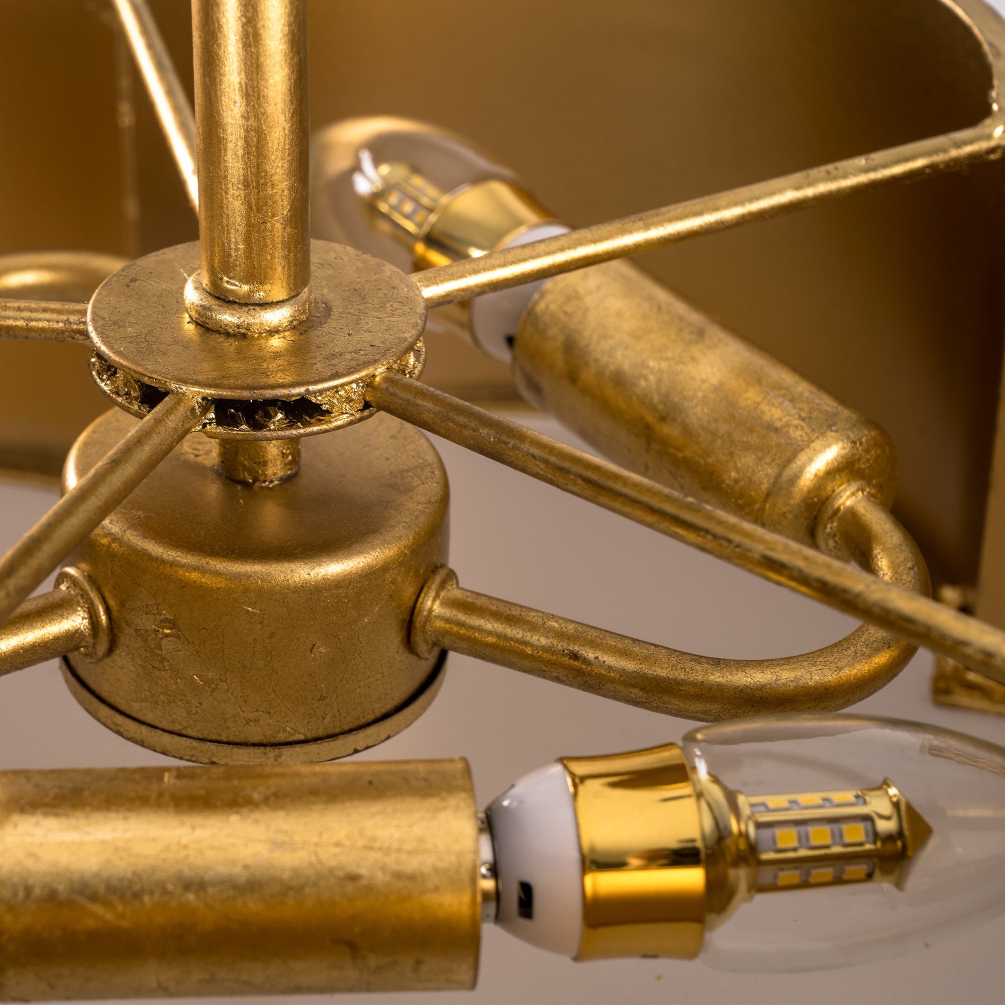 Golden Semi-Flush Ceiling Light