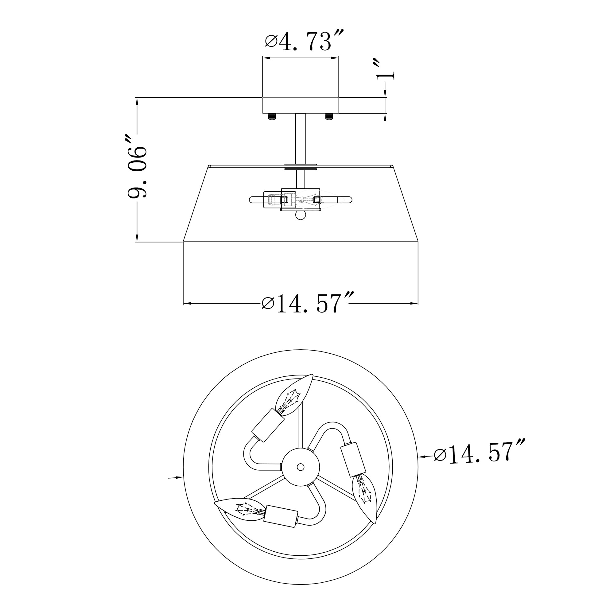 Golden Semi-Flush Mount