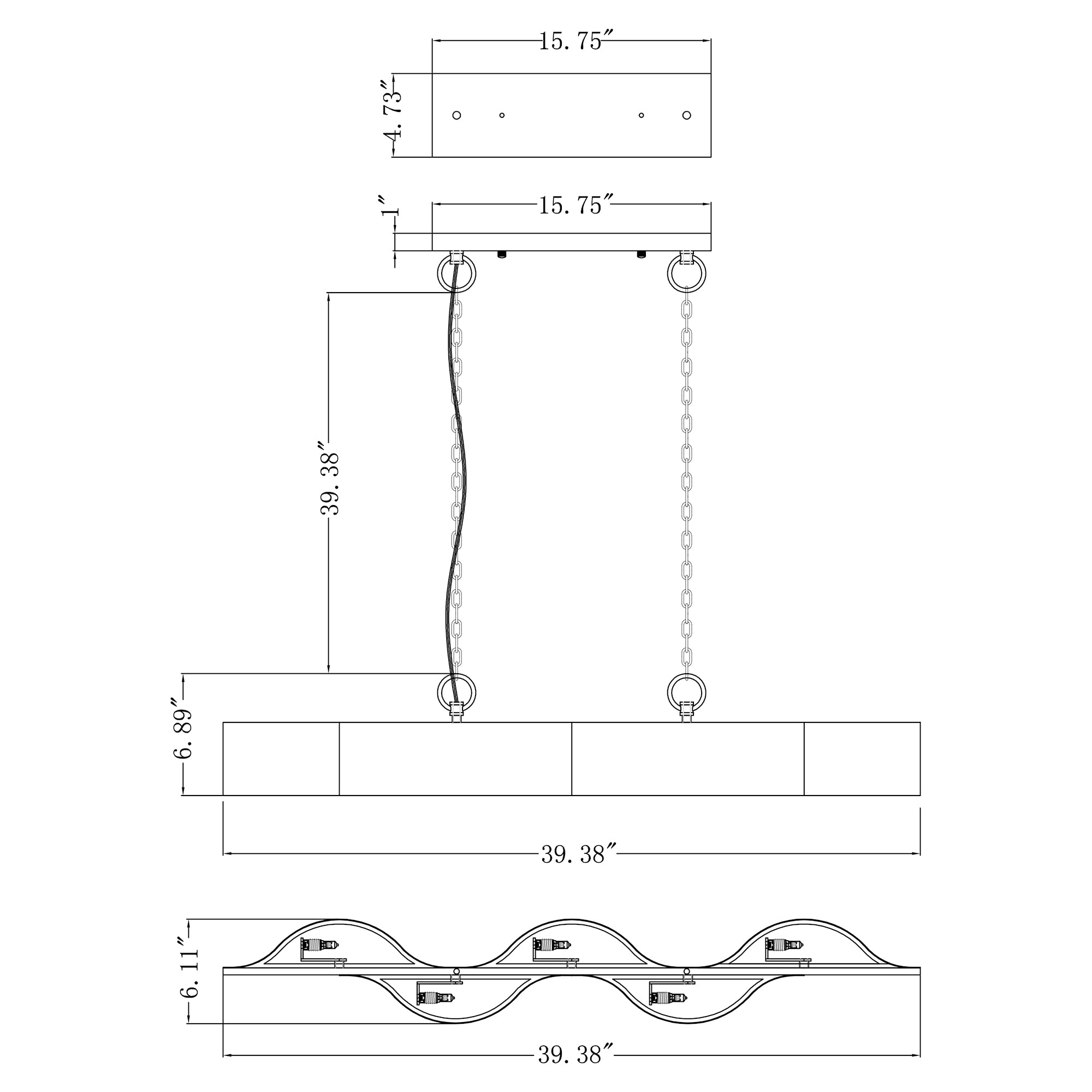 Golden Modern Island Pendant