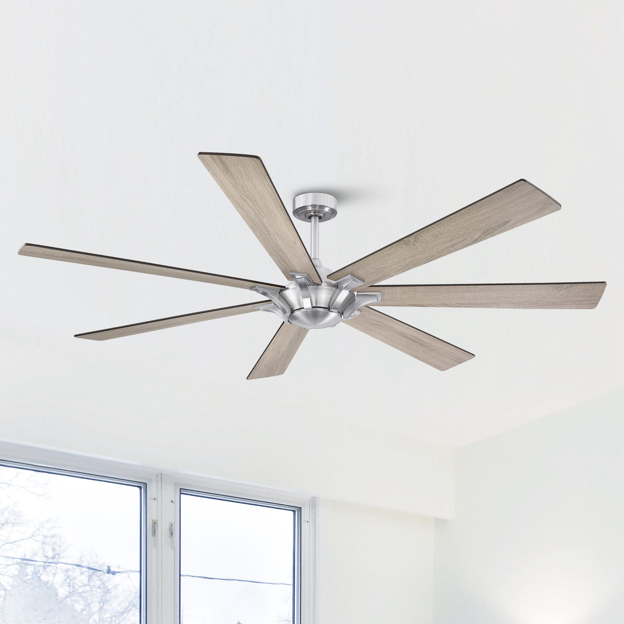 Farmhouse Nickel Ceiling Fan 72C