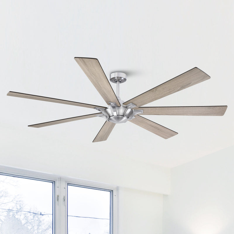 Farmhouse Nickel Ceiling Fan 72C