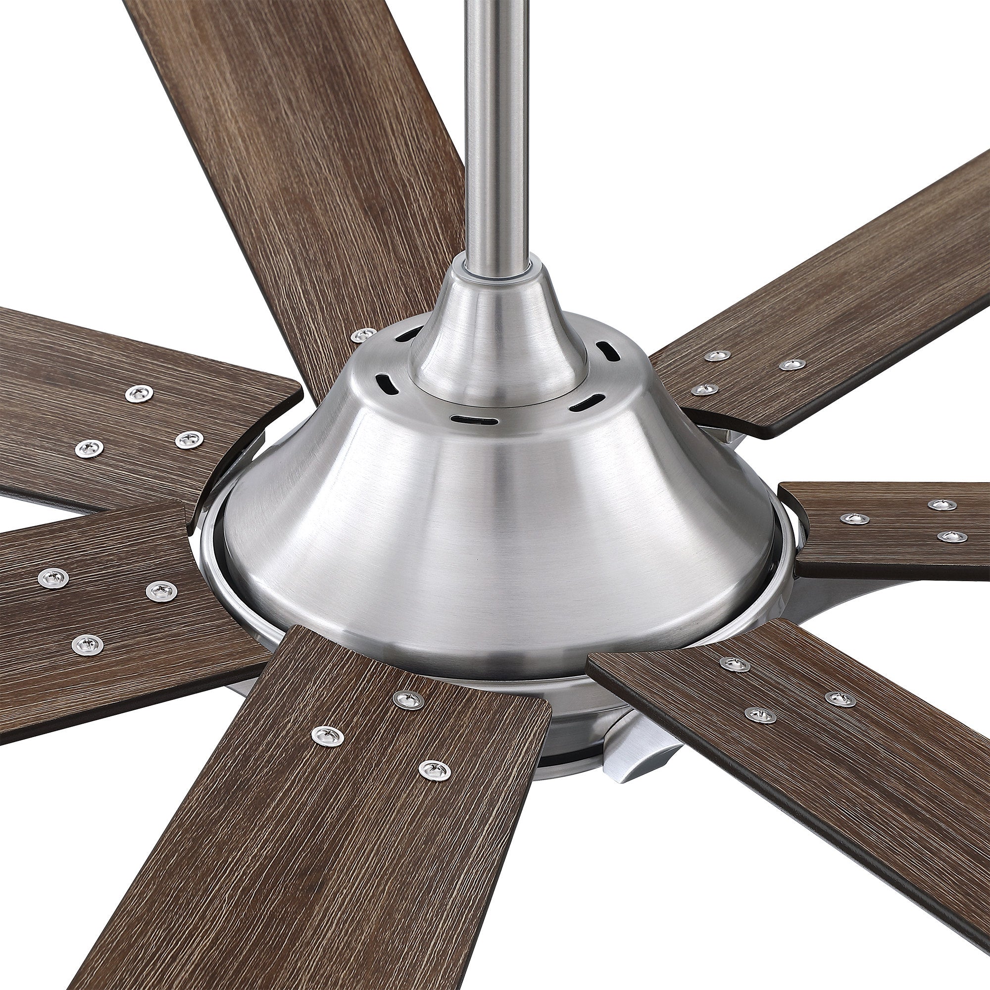 Farmhouse Nickel Ceiling Fan 72D