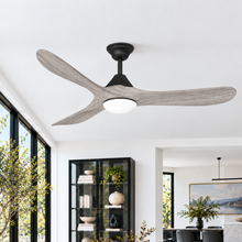 Sylvie 48" Solid Wood Ceiling Fan with Light · Weathered Gray & Matte Black