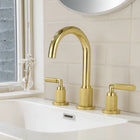 High Arc Lever Handle Widespread Bathroom Faucet – Brushed Brass