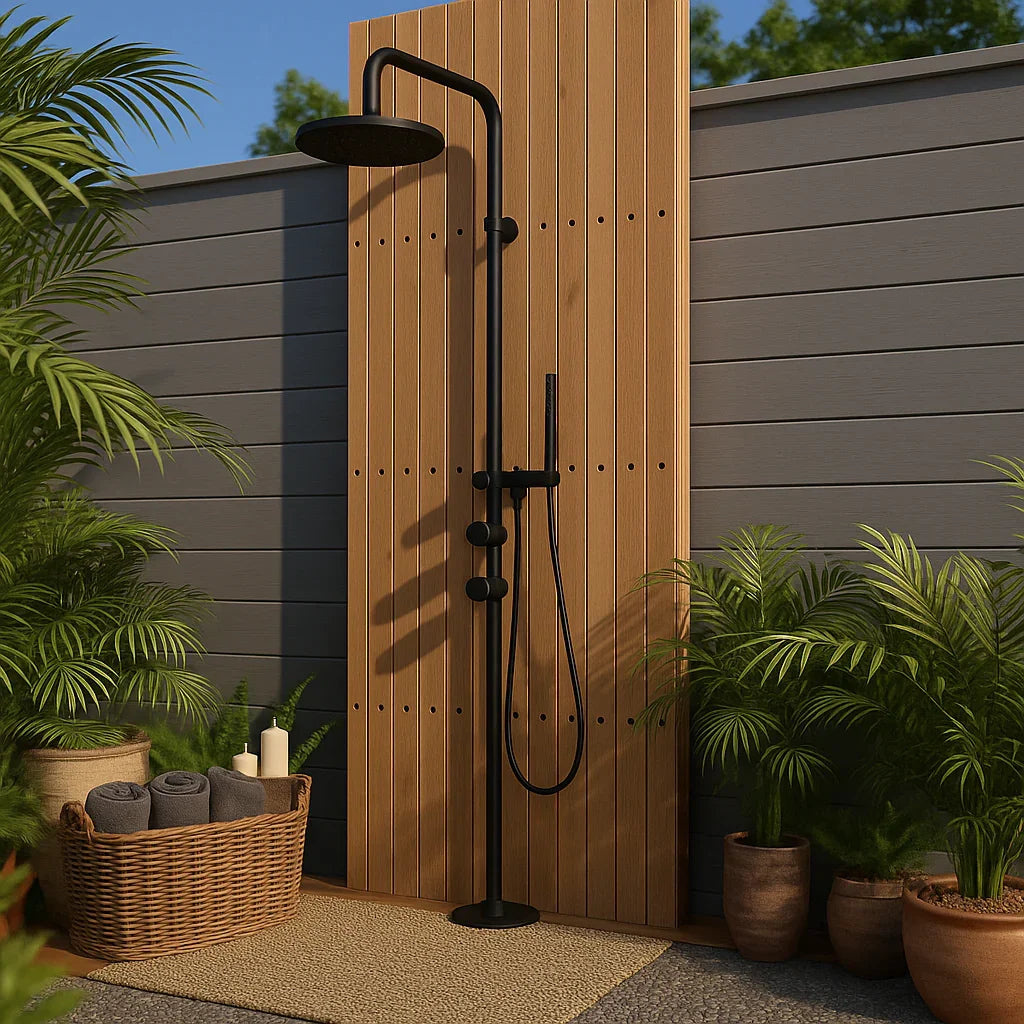 Coast Freestanding Outdoor Shower -Matte Black