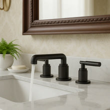 Linea Lever Handle Widespread Bathroom Faucet – Matte Black