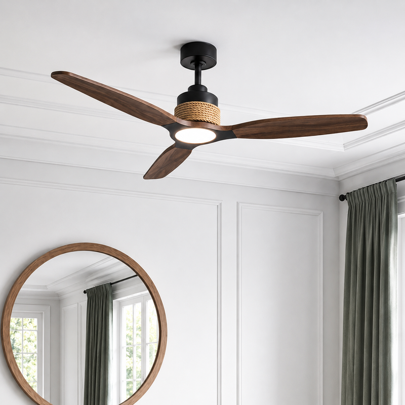 Louise Matte Black Fan 56" · Solid Wood Blades