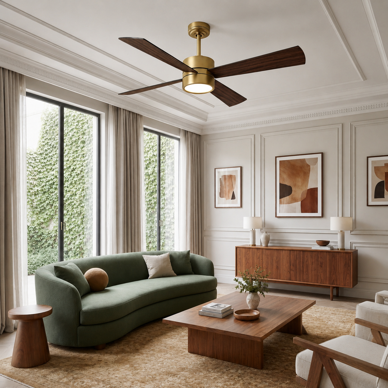 Bucholz Smart Ceiling Fan 52" · Natural Brass