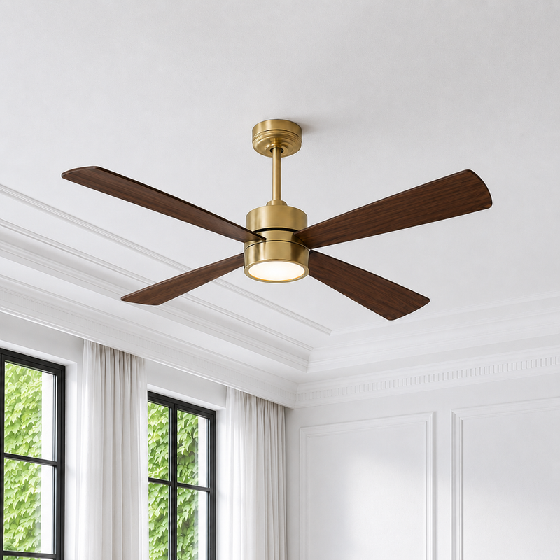 Bucholz Smart Ceiling Fan 52" · Natural Brass