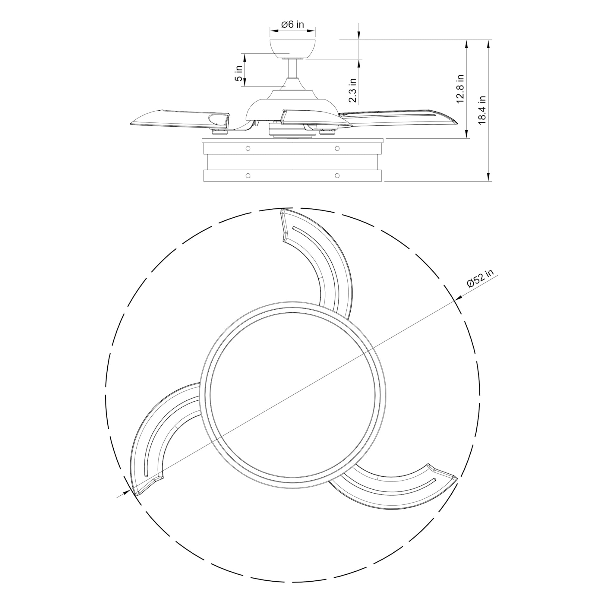 52" Cochin Smart Fan with LED Light