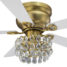 Brass Crystal Fandelier 48"