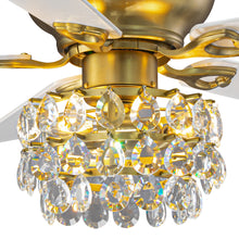 Brass Crystal Fandelier 48"