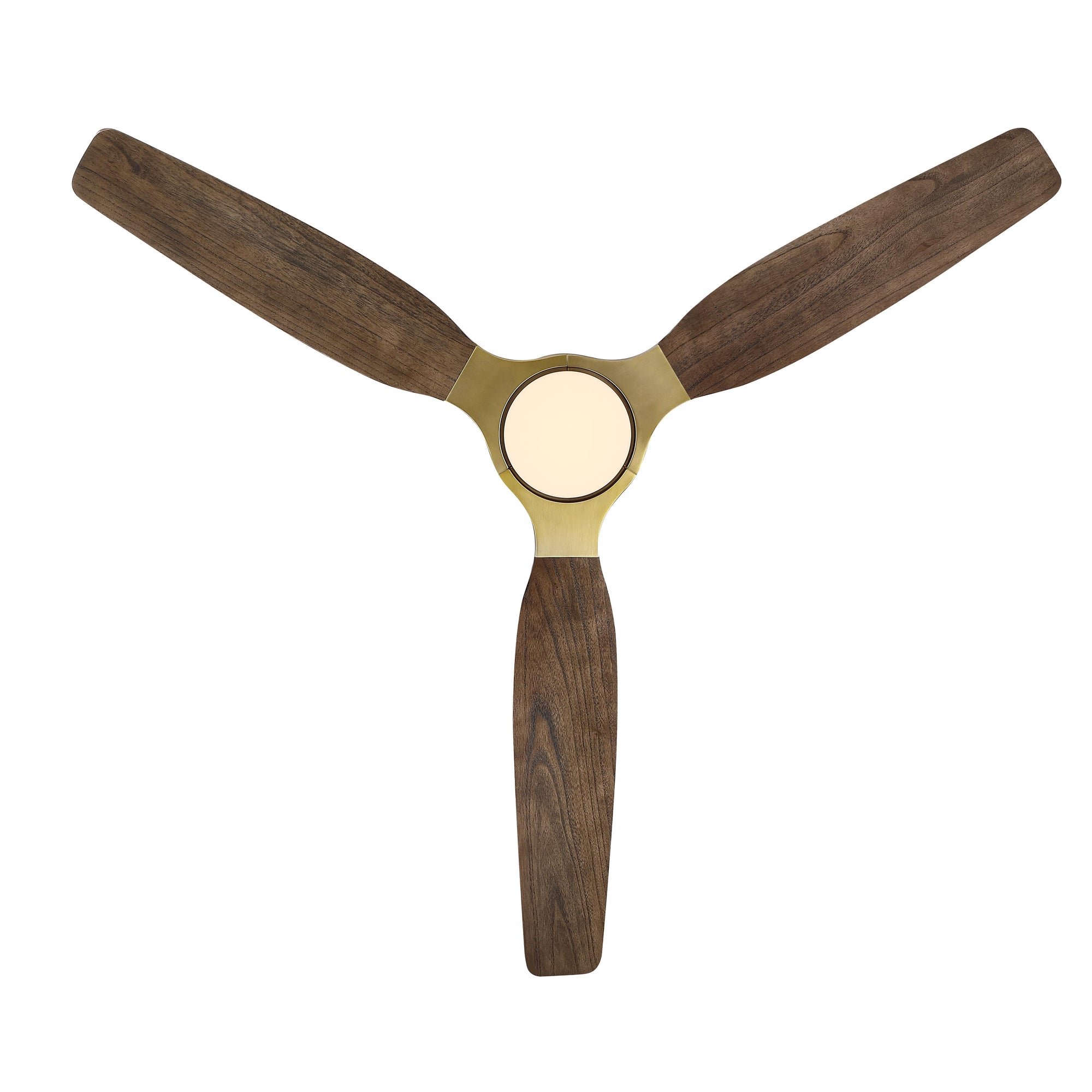 Brass Wood-Blade Ceiling Fan 56"