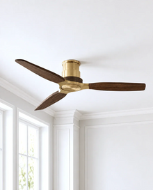 Louise Flush Ceiling Fan 48" · Solid Wood Blades · No Light