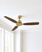 Louise Flush Ceiling Fan 48" · Solid Wood Blades · No Light