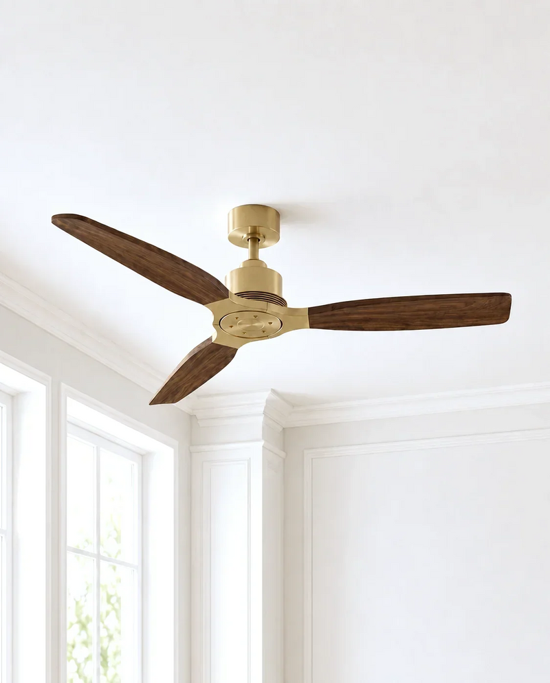 Louise Ceiling Fan 56" · Solid Wood Blades · No Light