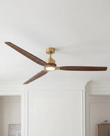 Louise Flush Ceiling Fan 48" · Solid Wood Blades · No Light
