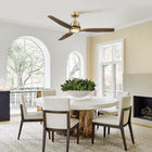 Brass Wood-Blade Ceiling Fan 56"