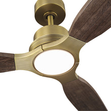 Brass Wood-Blade Ceiling Fan 56"