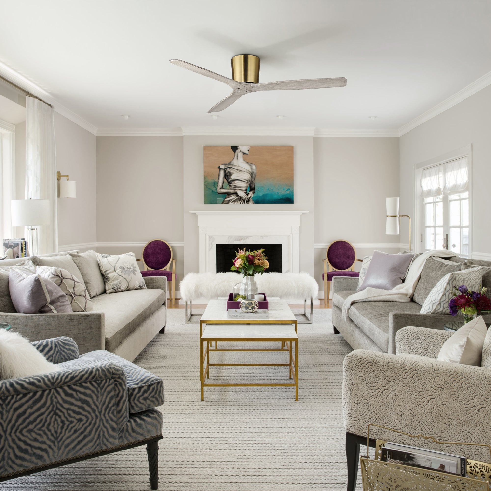 Ward Flush Ceiling Fan 54"