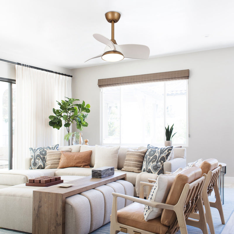 Mignon Mini White Modern Fan 28"