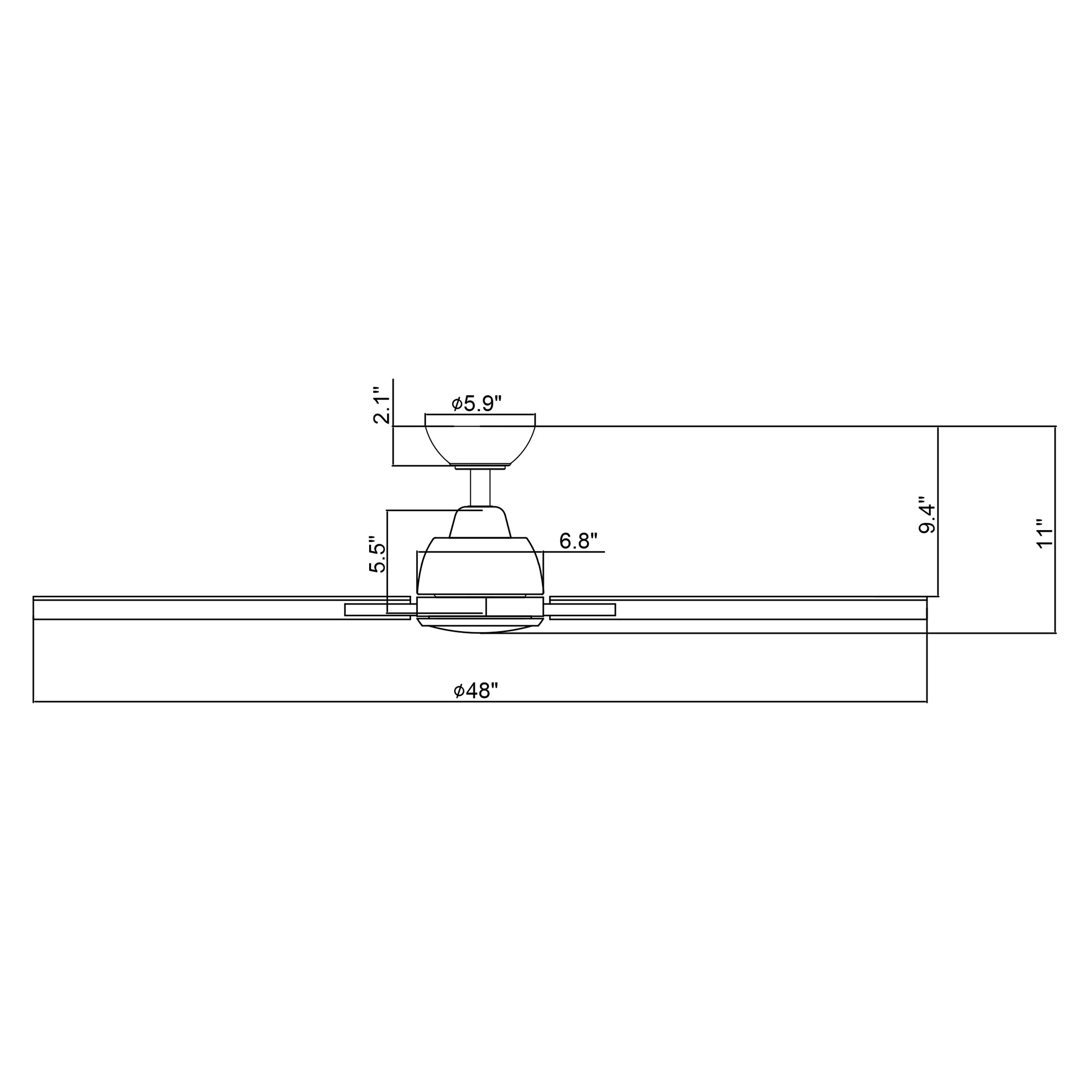 Linden Ceiling Fan with Light 48"