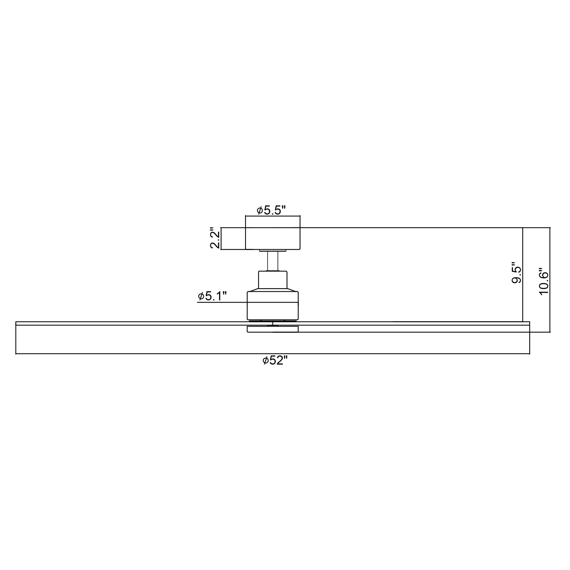 Mono Black Ceiling Fan 52"