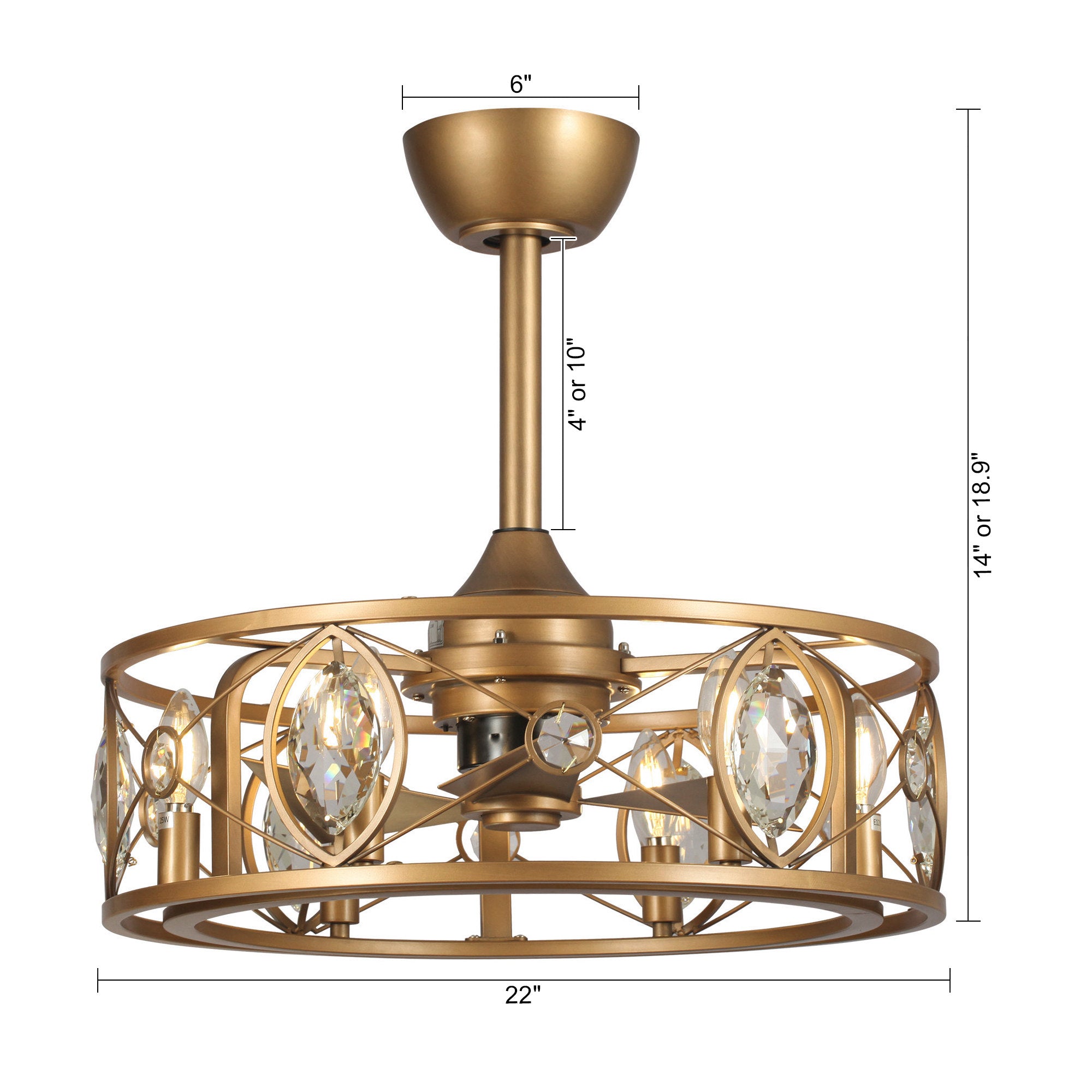 Kashmir Crystal Fandelier 22"