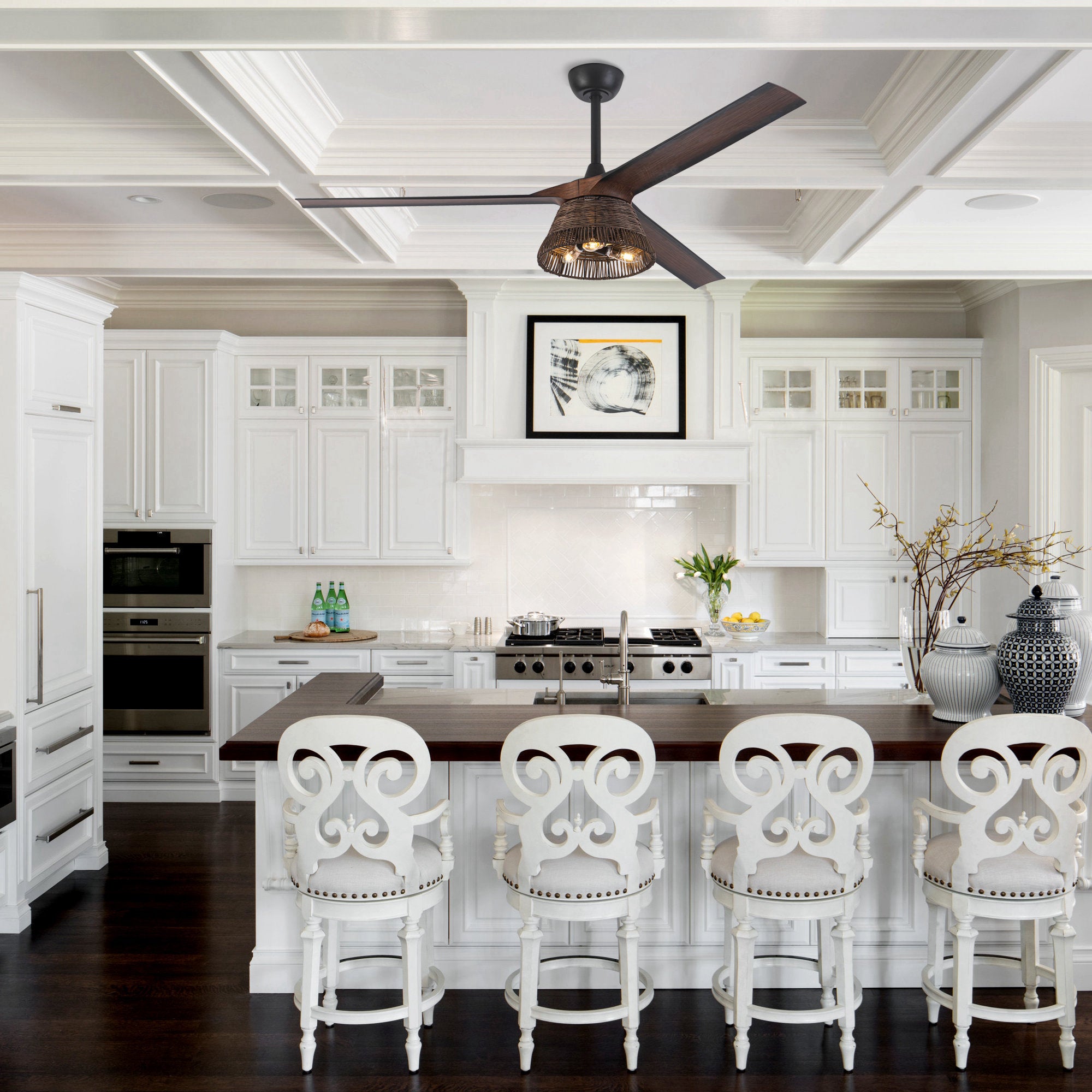 Farmhouse Ceiling Fan with Light 60"