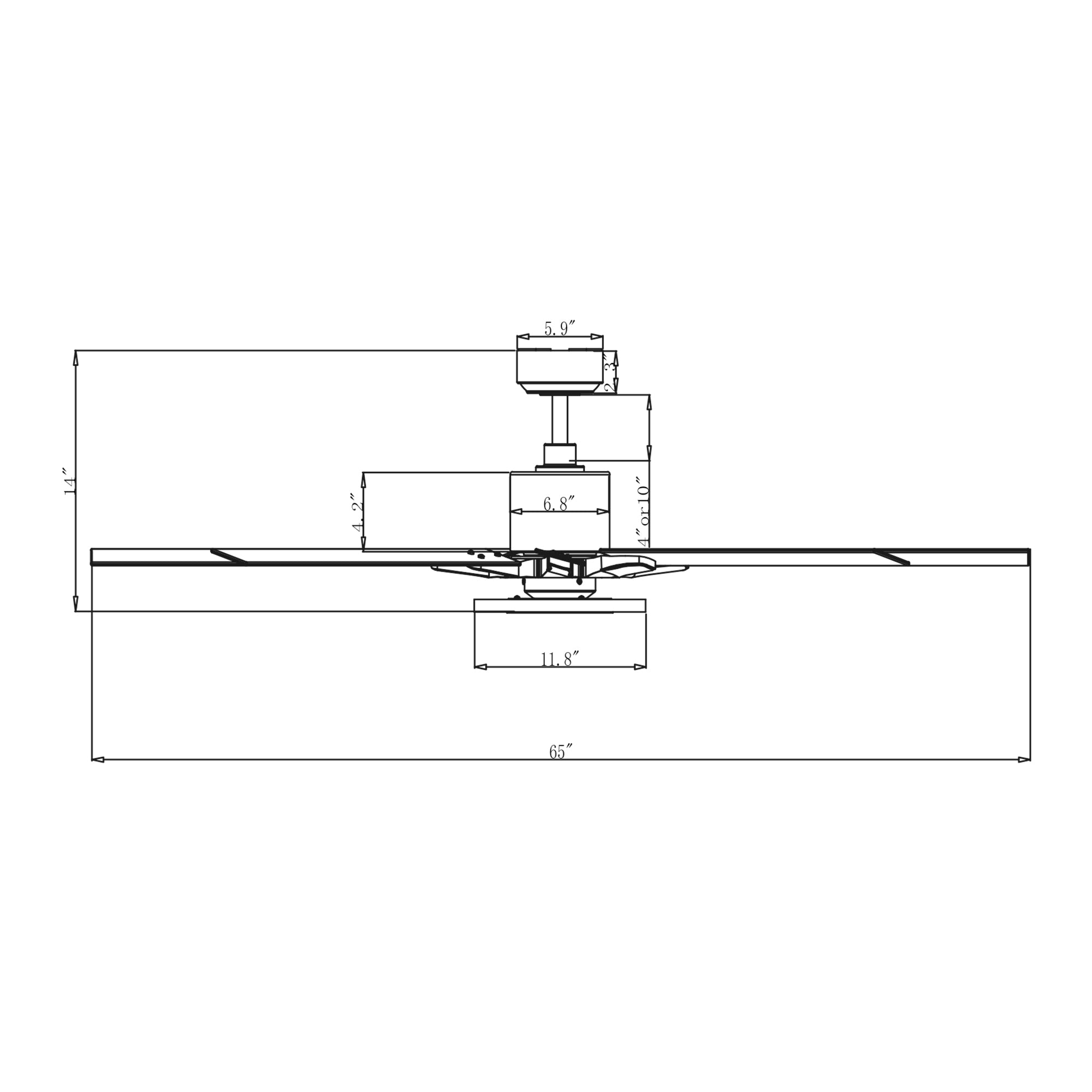 Godavari Ceiling Fan with Light 65"