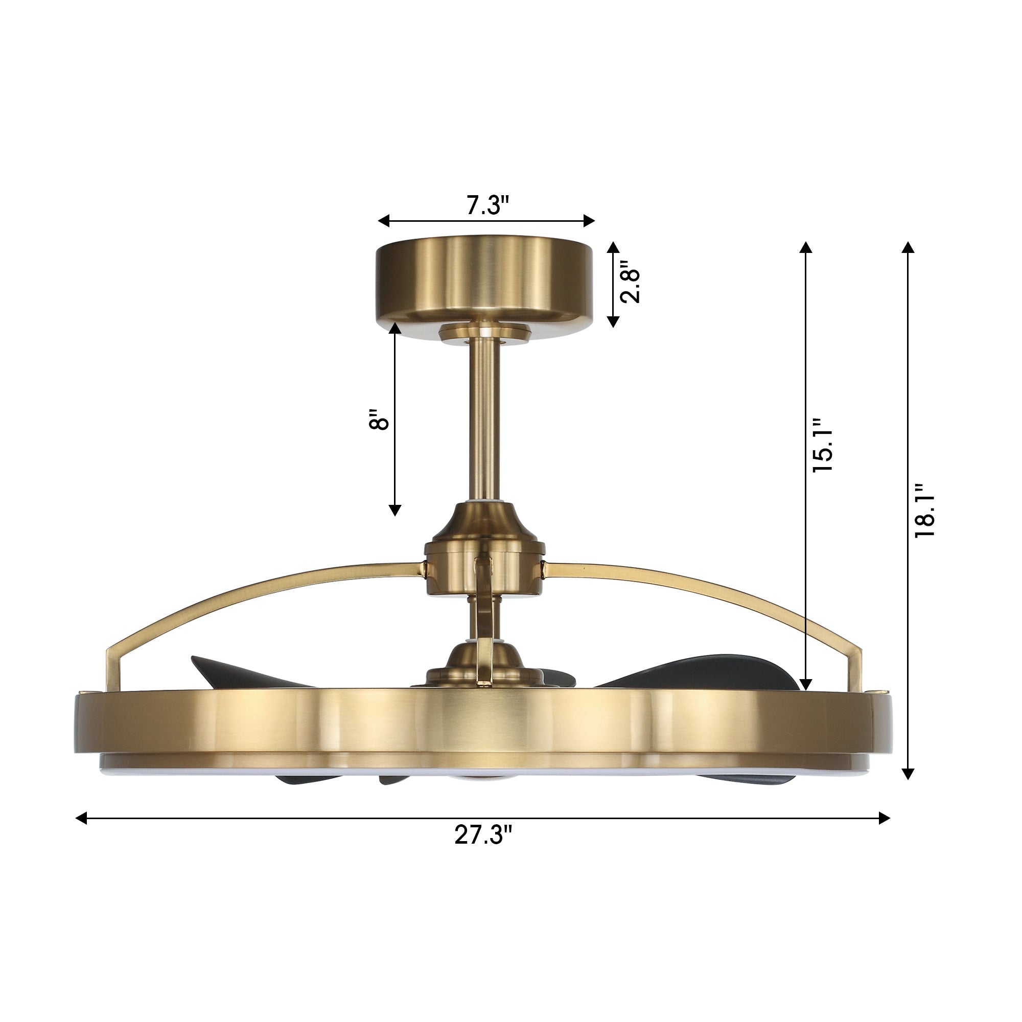 27" Jarpur Industrial Ceiling Fan with Light