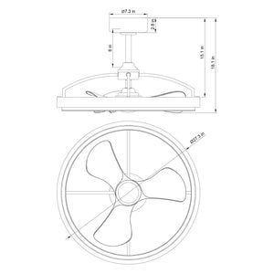 27" Jarpur Industrial Ceiling Fan with Light