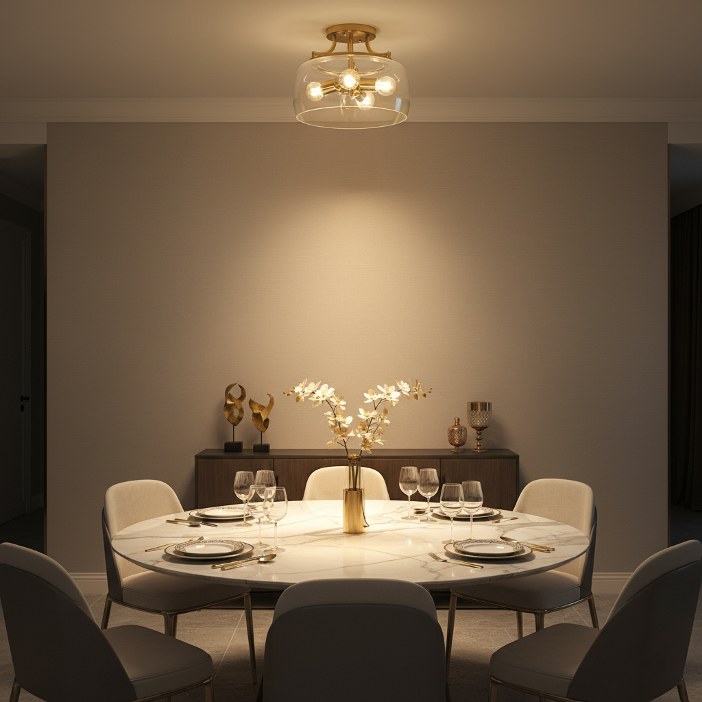 Clara Brass Semi-Flush Mount Light 13" - Perimost