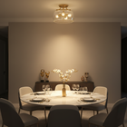 Clara Brass Semi-Flush Mount Light 13" - Perimost